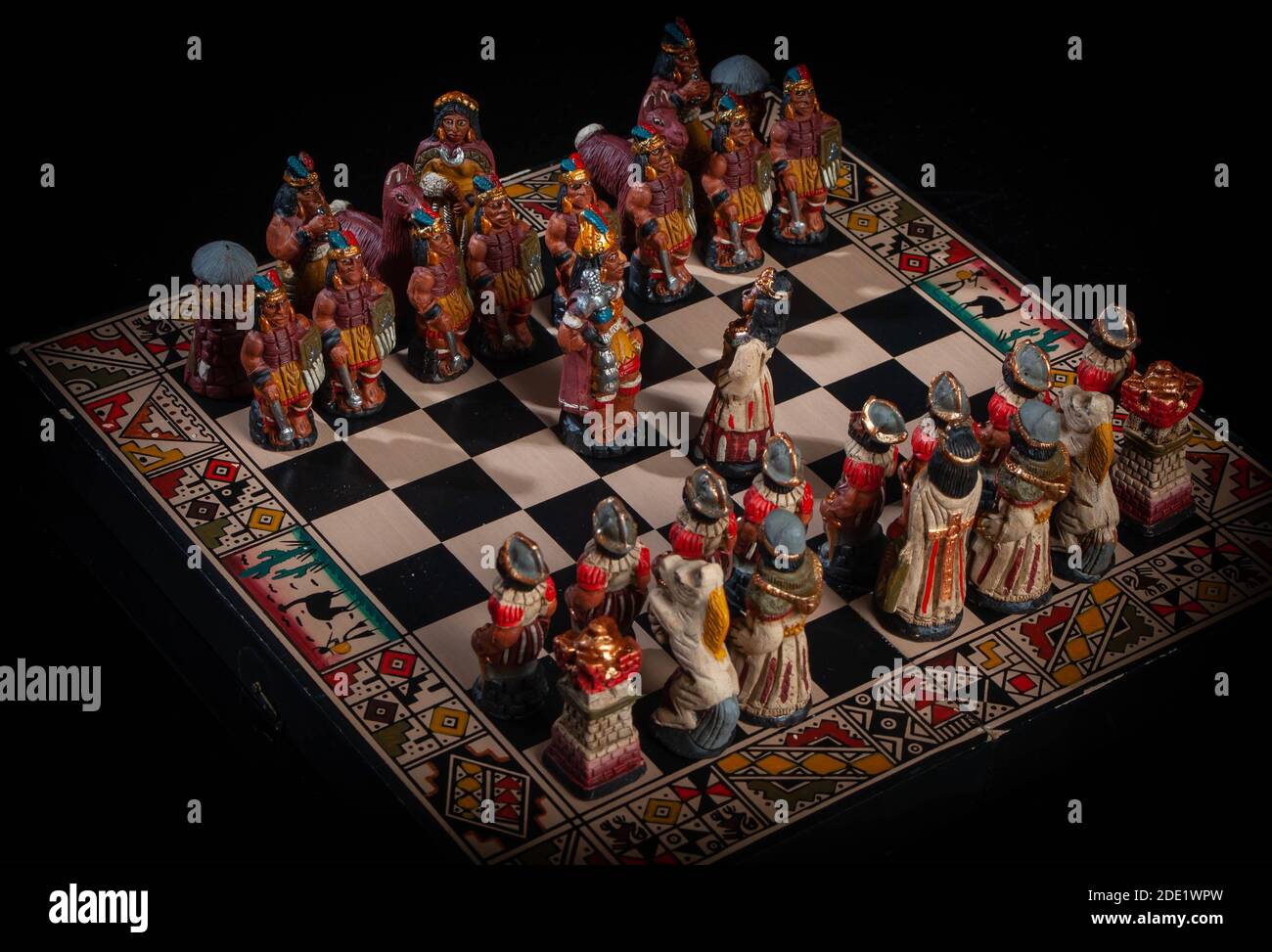 A chess board Incas vs Conquistadores Stock Photo - Alamy