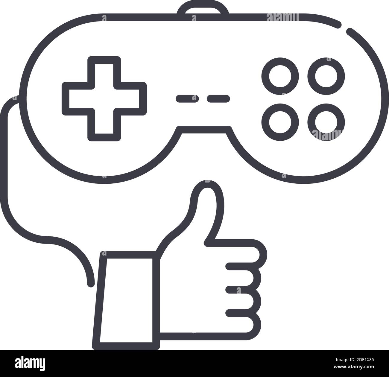 Game advertising icon, linear isolated illustration, thin line vector ...