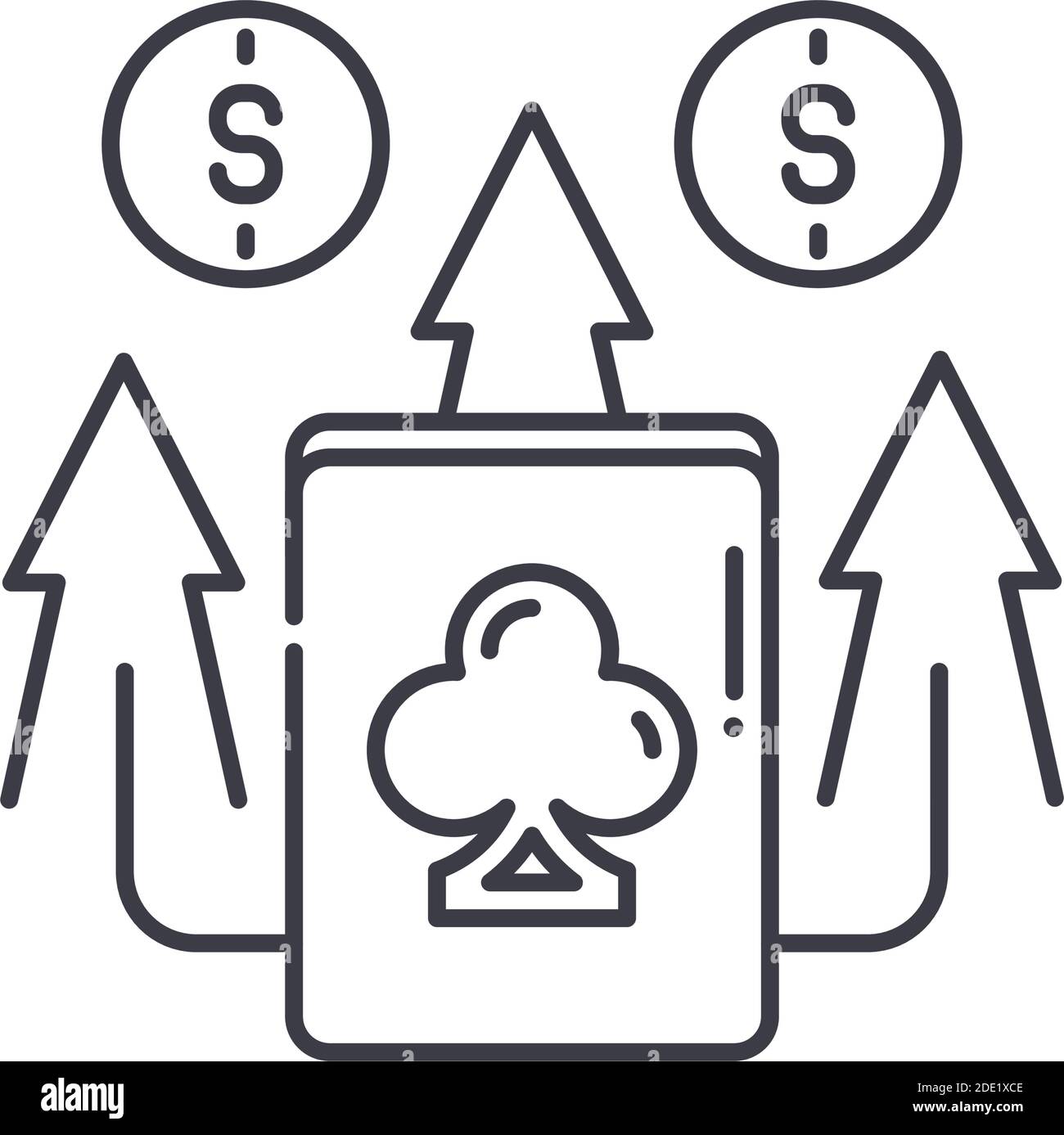 Gambling icon, linear isolated illustration, thin line vector, web ...