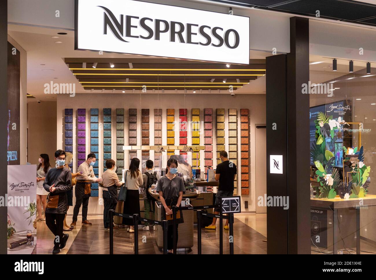 Hong Kong, China. 8th Oct, 2020. Swiss high-end and world leader in coffee capsules brand store Nespresso logo seen in Hong Kong. Credit: Budrul Chukrut/SOPA Images/ZUMA Wire/Alamy Live News Stock Photo