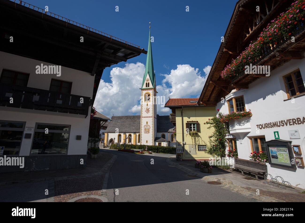 MUTTERS, AUSTRIA, SEPTEMBER 12, 2020 - View of the town of Mutters, Tyrol, Austria Stock Photo