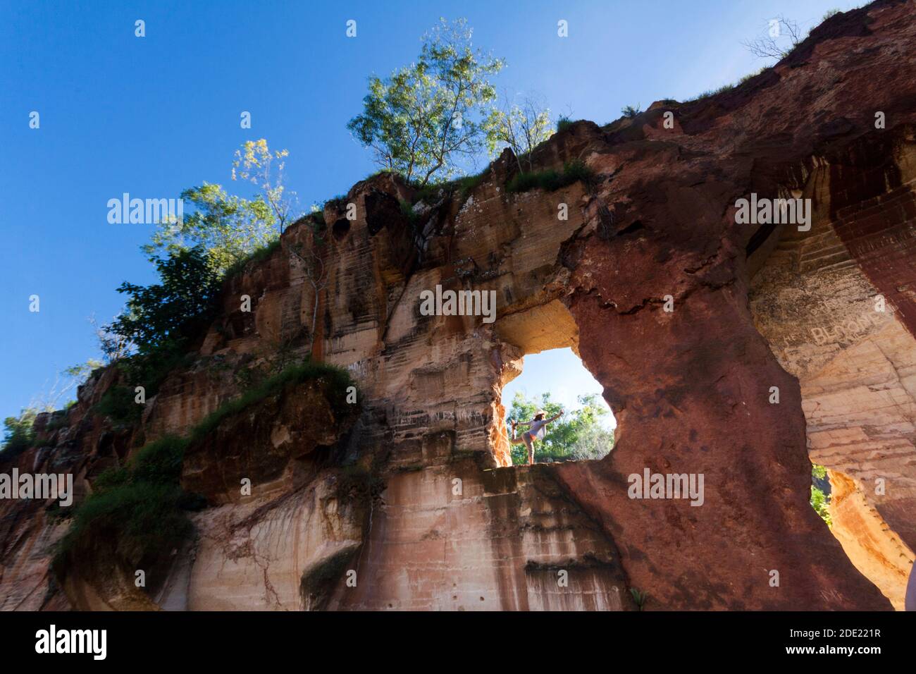 The location of the limestone mine has become a tourist destination Stock Photo