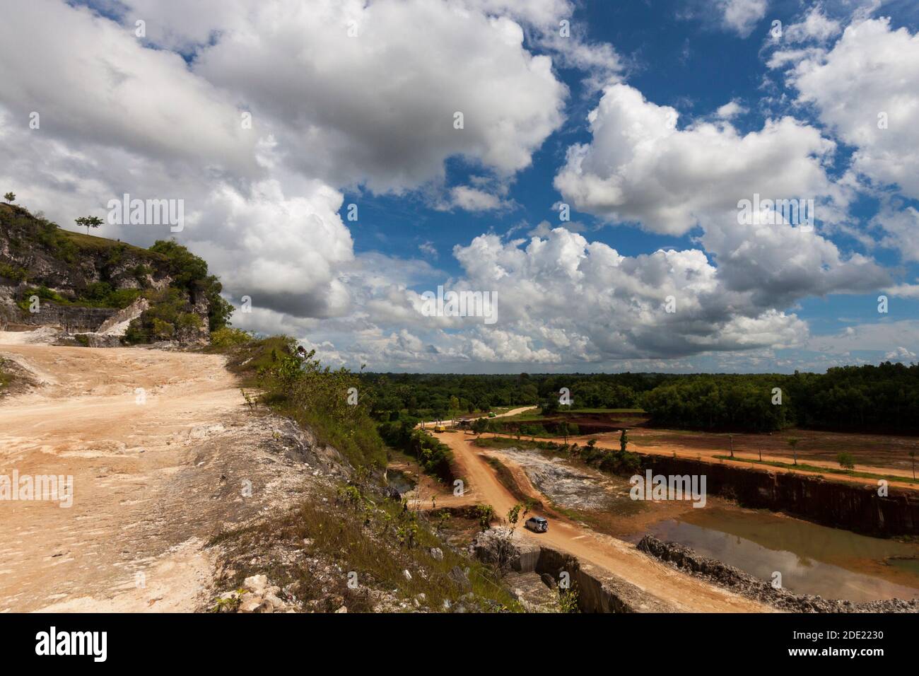 The location of the limestone mine has become a tourist destination Stock Photo