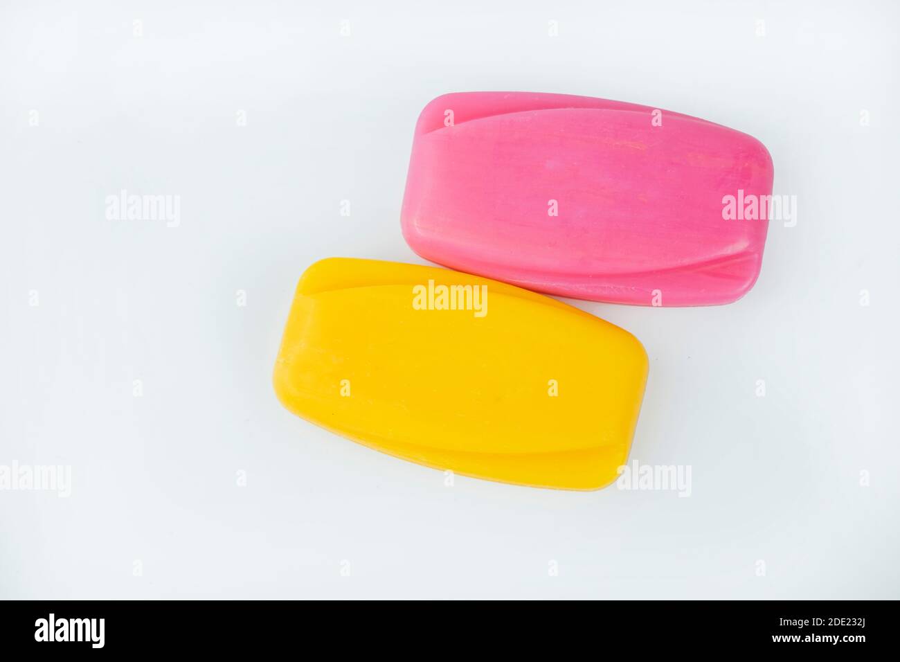 antibacterial hand soap on white minimal background Stock Photo