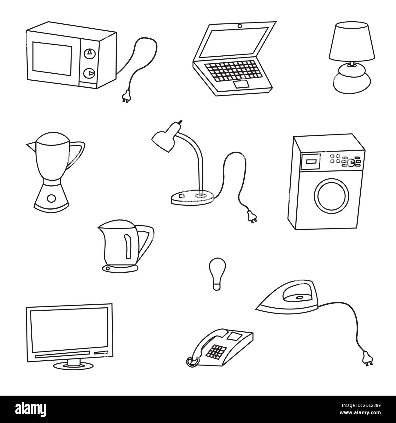 Collection of electricity icons - vector illustration of a silhouette. A  set of Electrical appliances. Vector illustration on a white background  Stock Vector Image & Art - Alamy