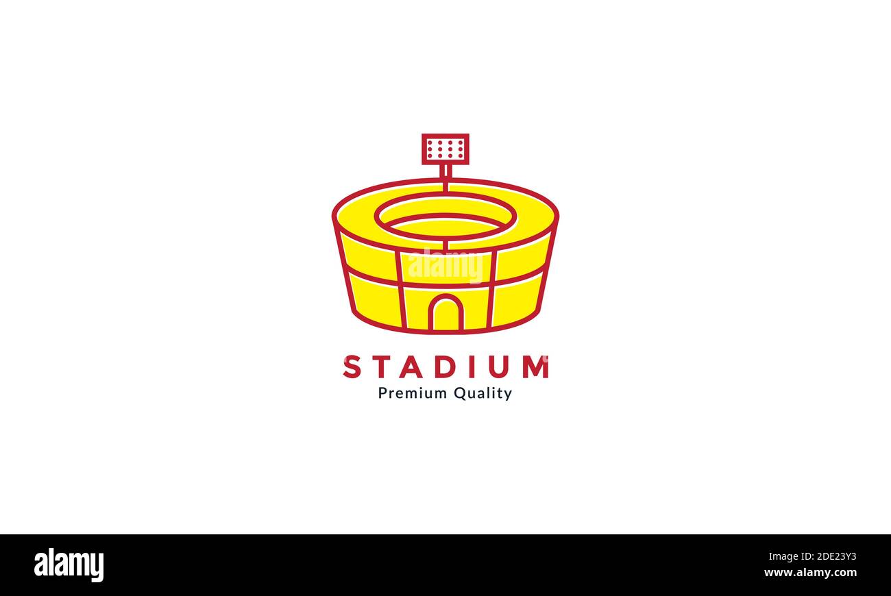simple sport stadium football colorful logo vector icon illustration design Stock Vector