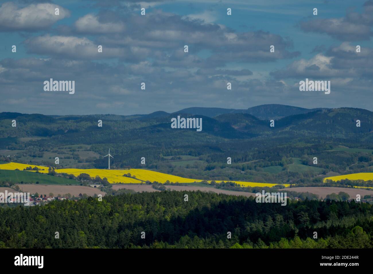 Enjoy the beautiful view over the Werratal - Breitungen/Germany Stock Photo