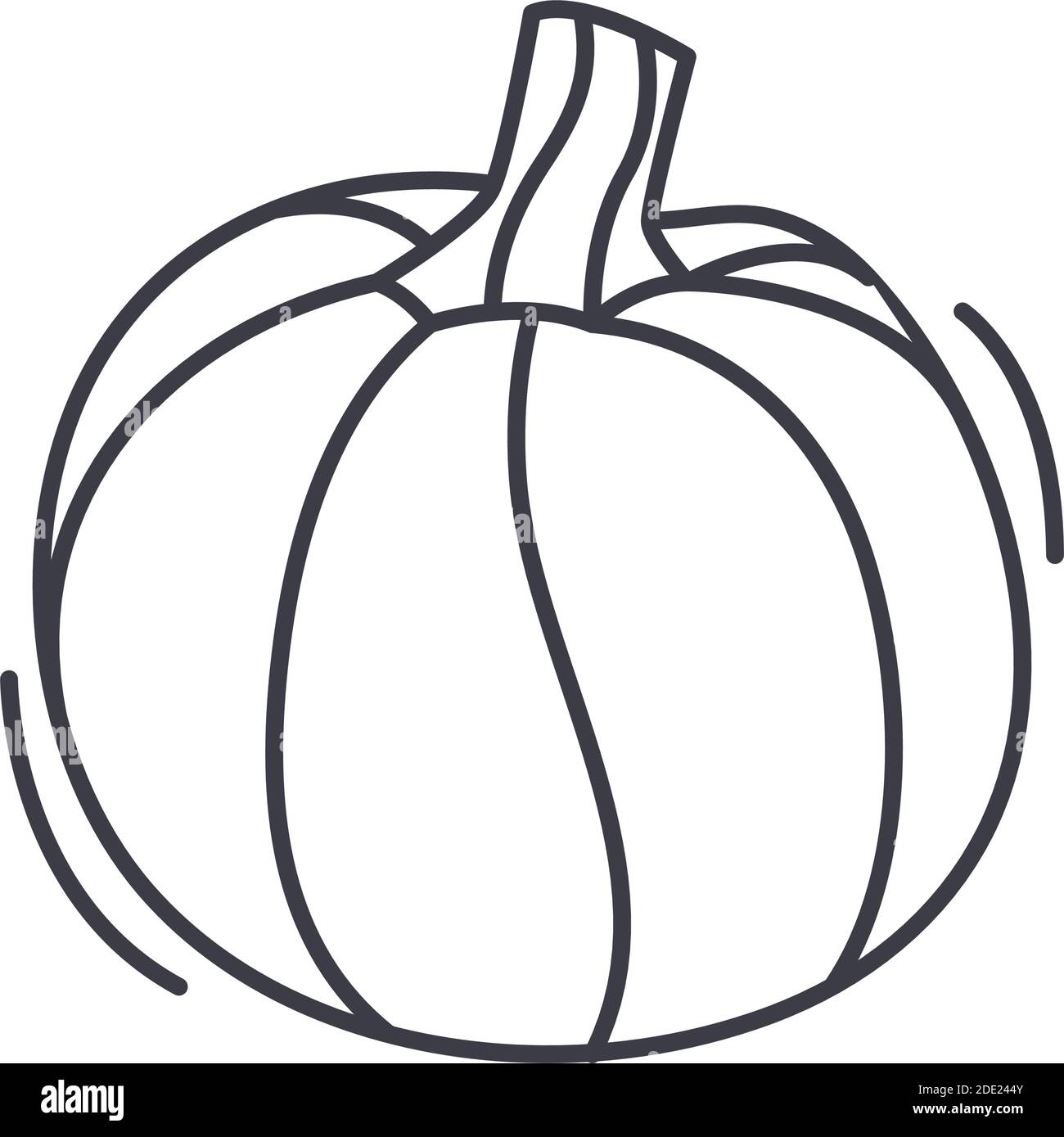 Fresh pumpkin icon, linear isolated illustration, thin line vector, web ...