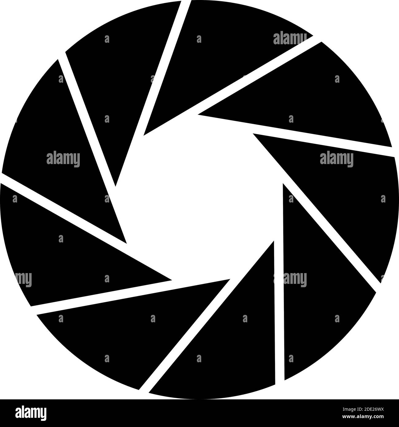 Vector illustration of black isolated camera lens aperture aperture symbol Stock Vector