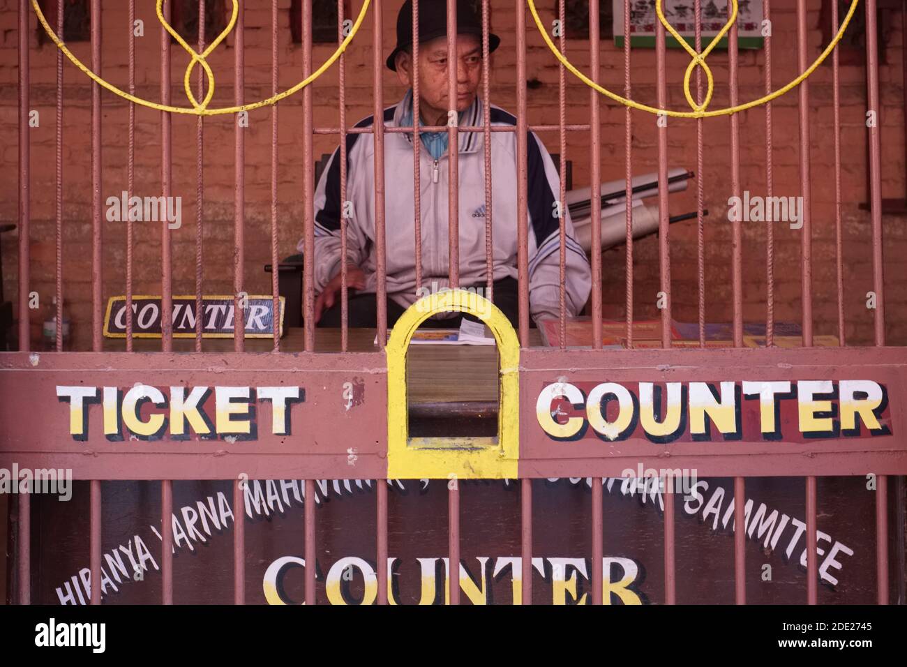 Ticket counter at the Golden Temple or Hiranya Varna Mahavihar in Patan