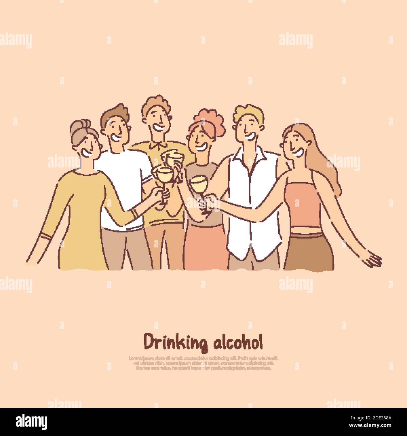 People having toast together, young men, women having party with ...