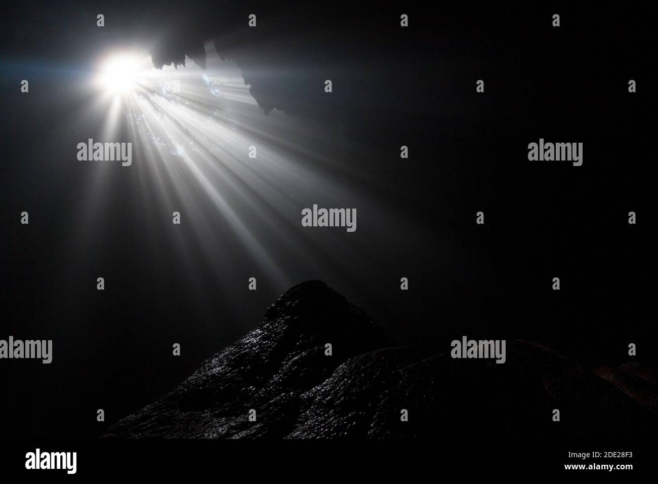 Jomblang Cave is one of the deepest vertical caves in Indonesia Stock