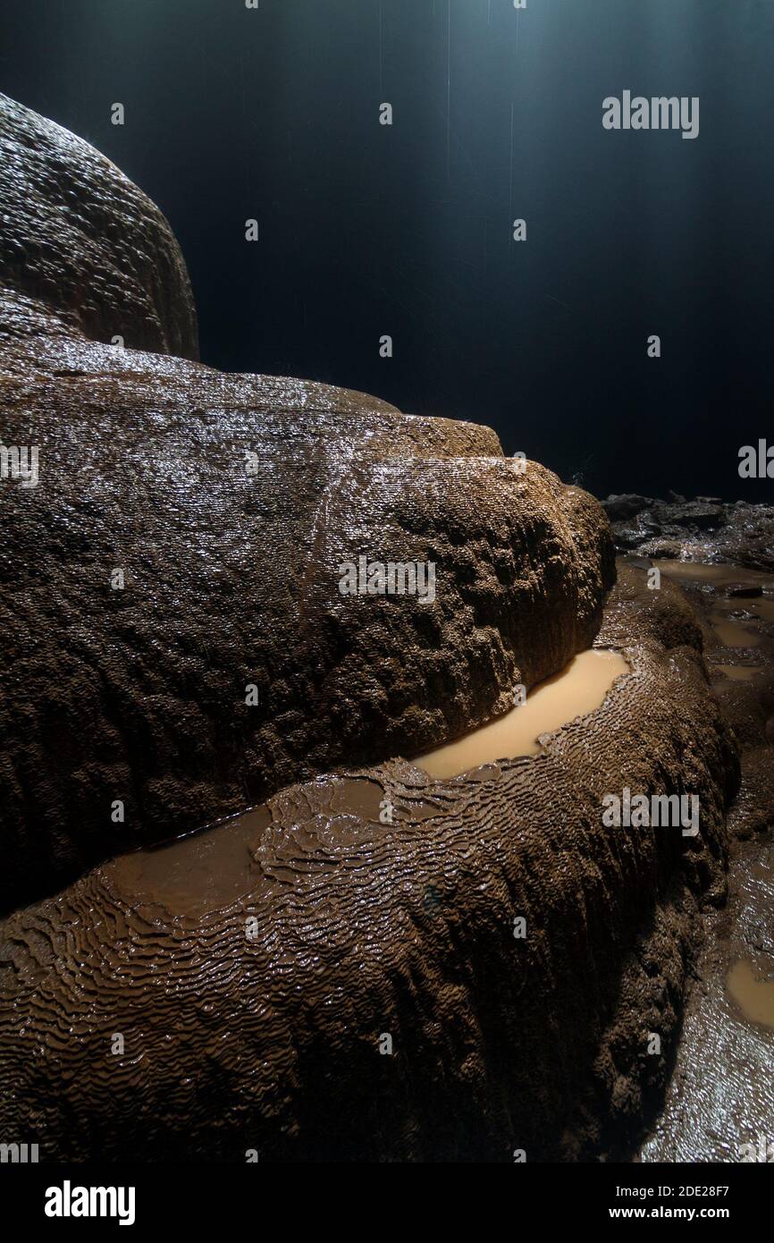 Jomblang Cave is one of the deepest vertical caves in Indonesia Stock