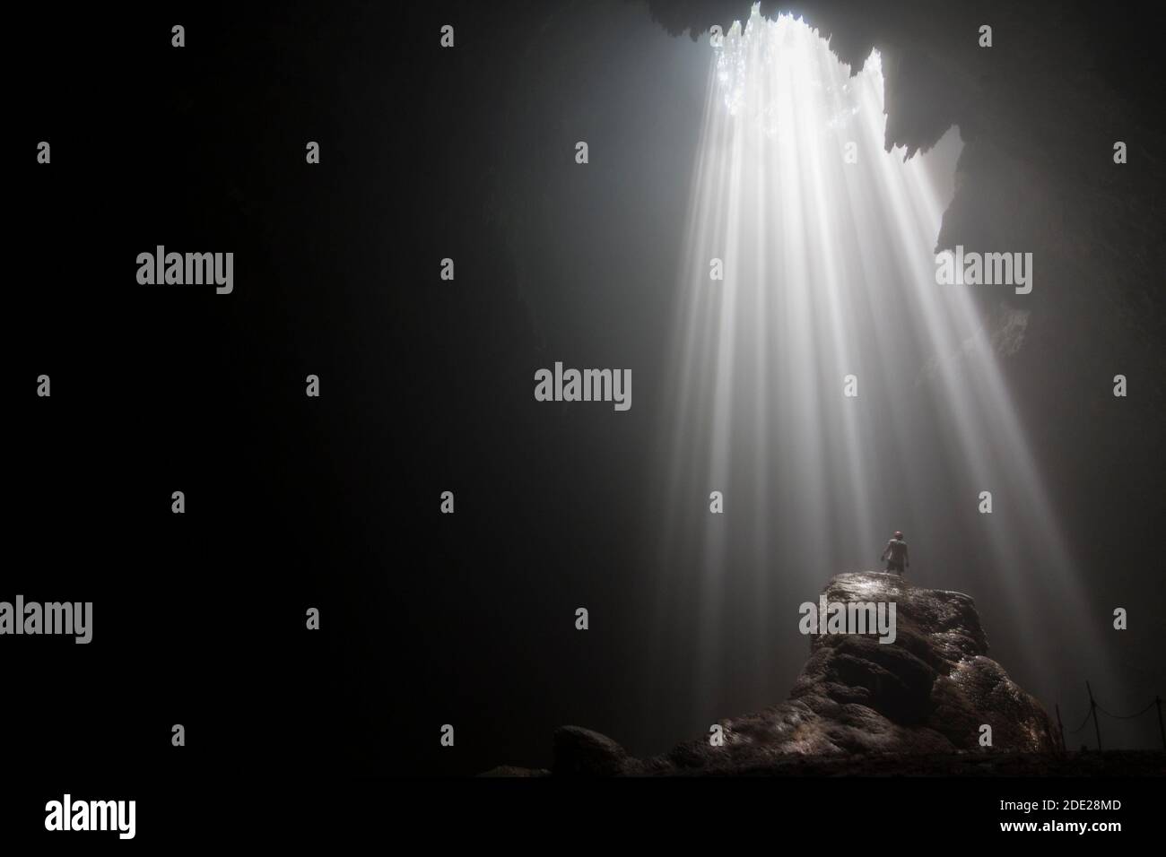 Jomblang Cave is one of the deepest vertical caves in Indonesia Stock