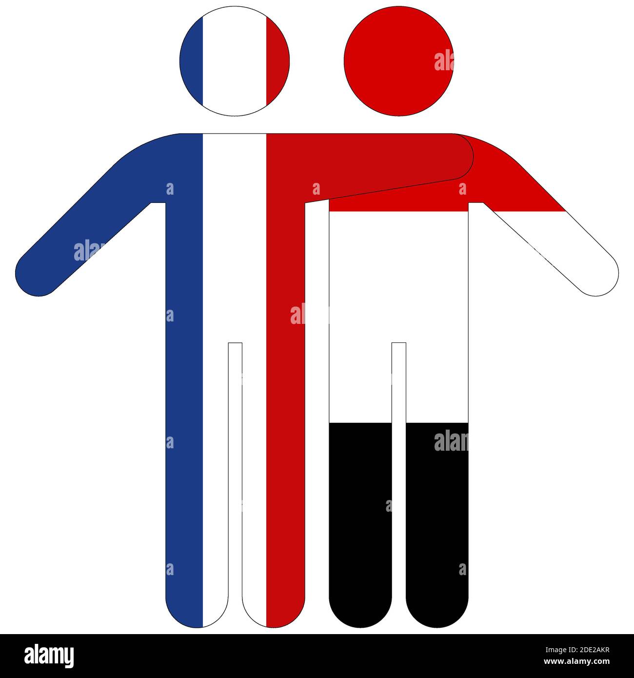 France - Yemen / friendship concept on white background Stock Photo