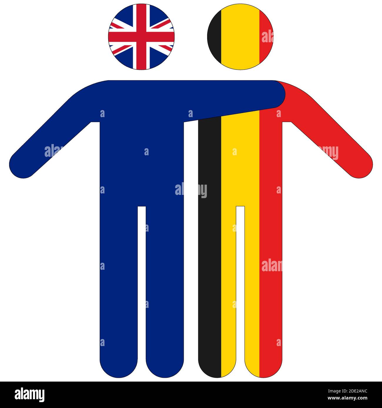 UK - Belgium / friendship concept on white background Stock Photo