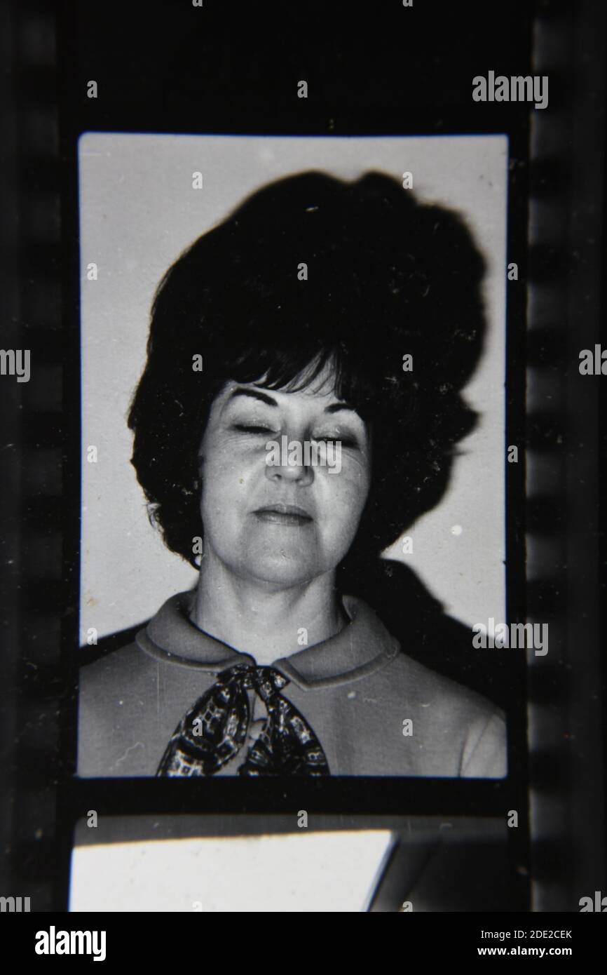 Fine 1970s vintage black and white photography of a head shot of a ...