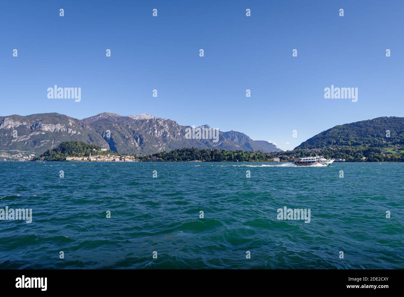 Bellagio Italian town with colorful houses, on the shore of Lake Como