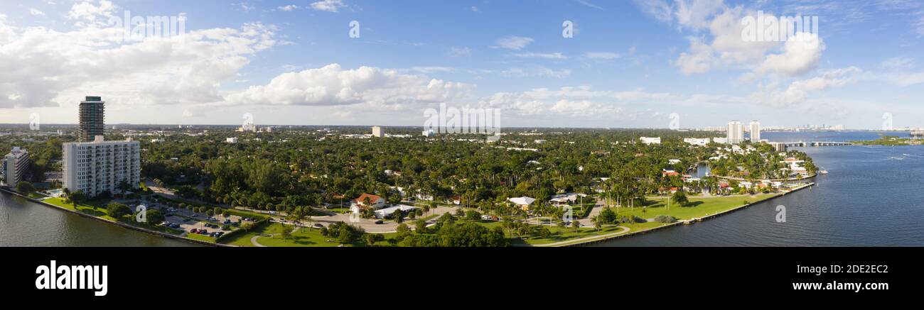 Upper East Side Miami on Biscayne Bay aerial panorama Stock Photo