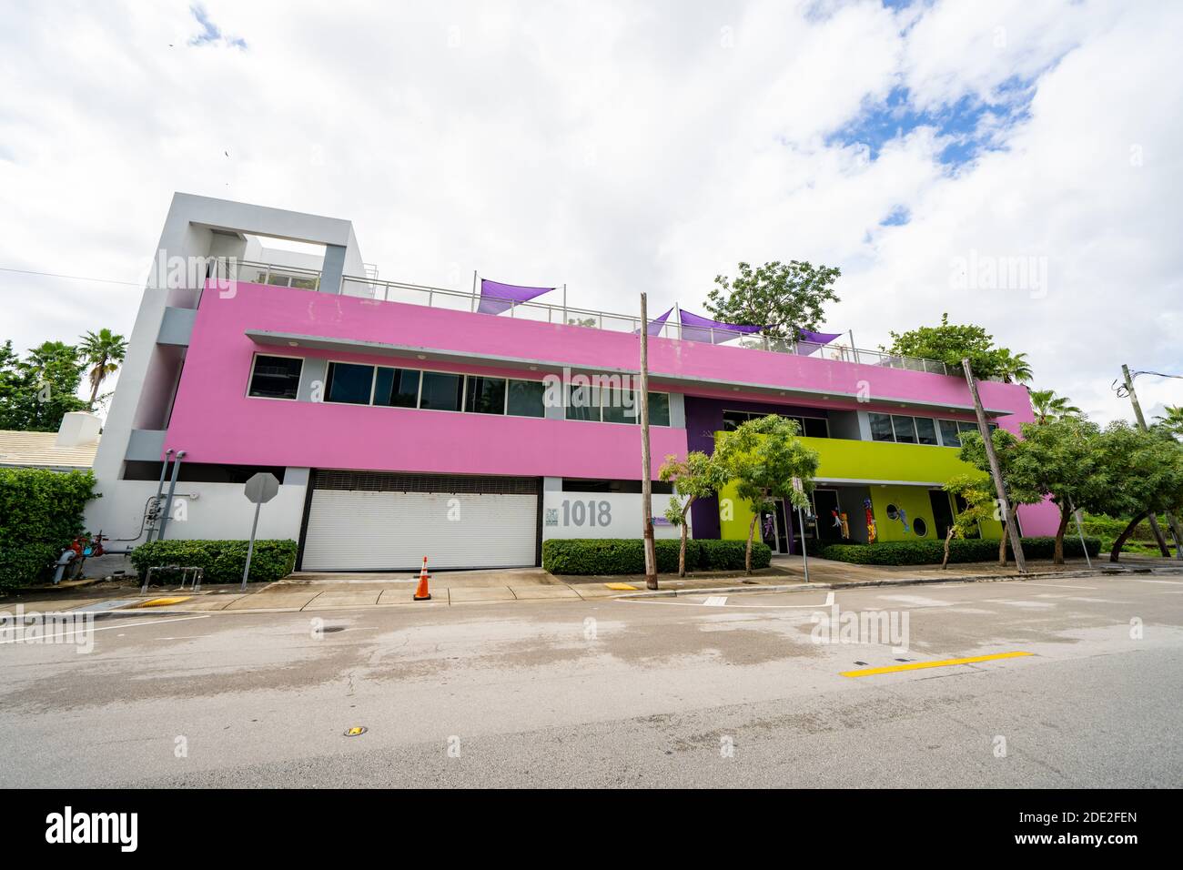 MIAMI, FL, USA - NOVEMBER 27, 2020: Photo of Brickell Miami Aguamarina Pre Schools Building Stock Photo