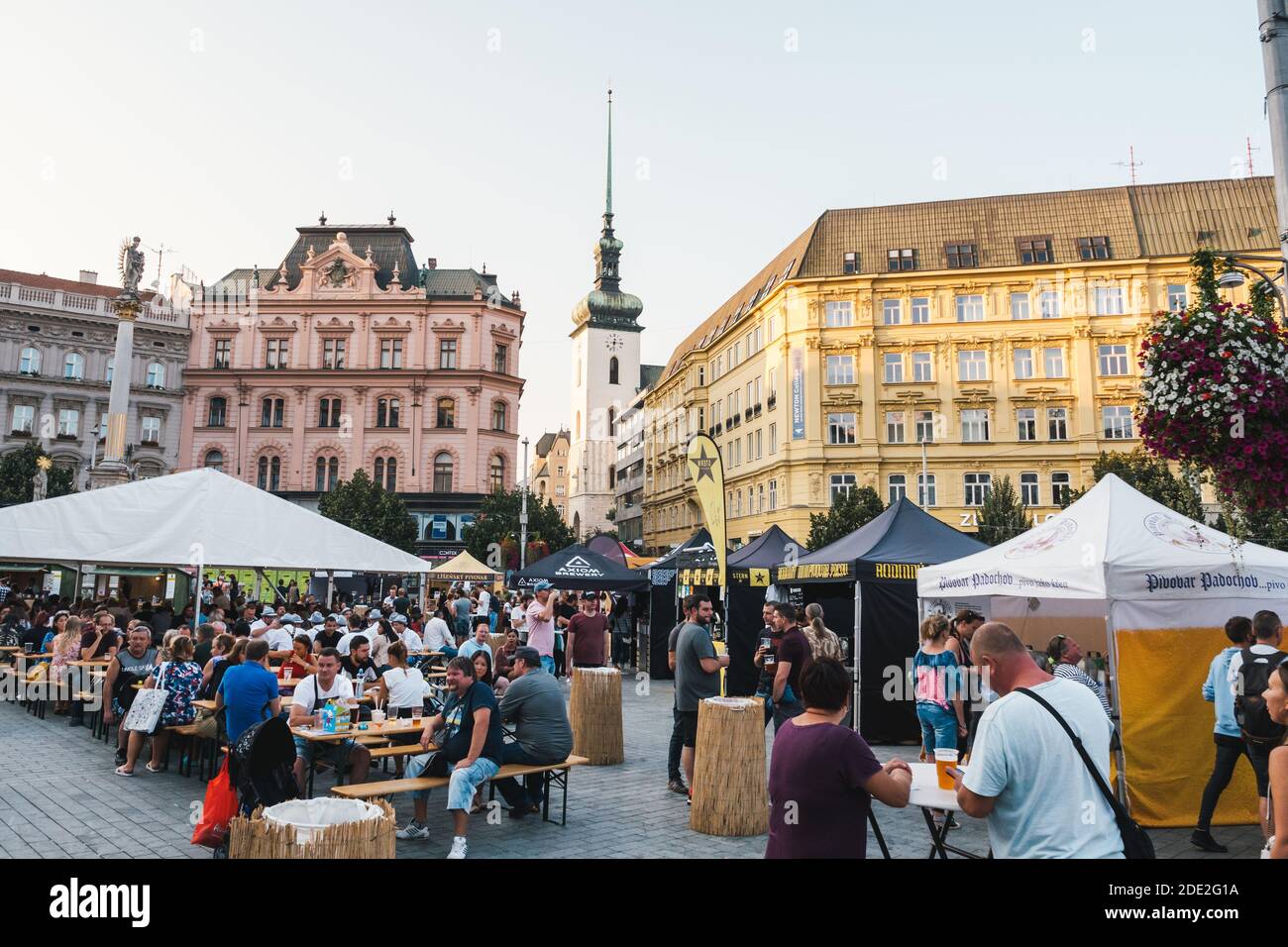 Brno, Czech Republic - September 12 2020: Craft Beer Pivni Festival in Moravia with People and Tents. Stock Photo