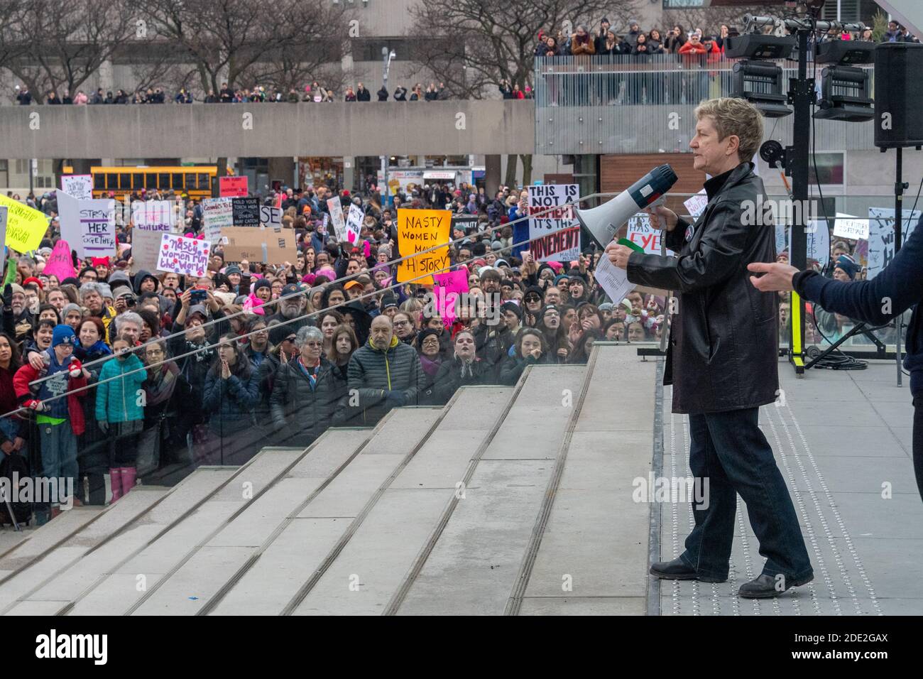 Women's March in Toronto, Canada-January 21, 2017 Stock Photo