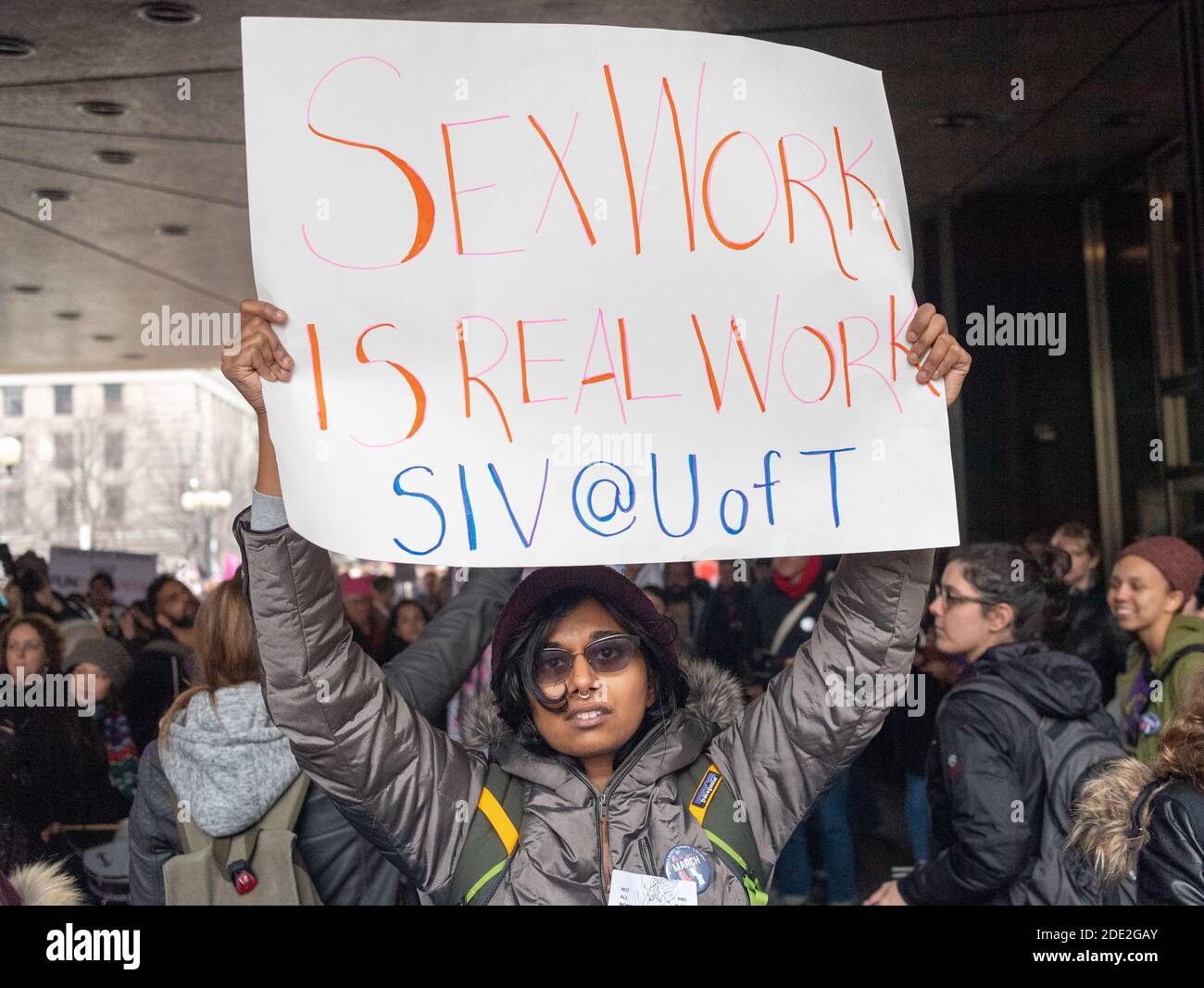 Women's March in Toronto, Canada-January 21, 2017 Stock Photo