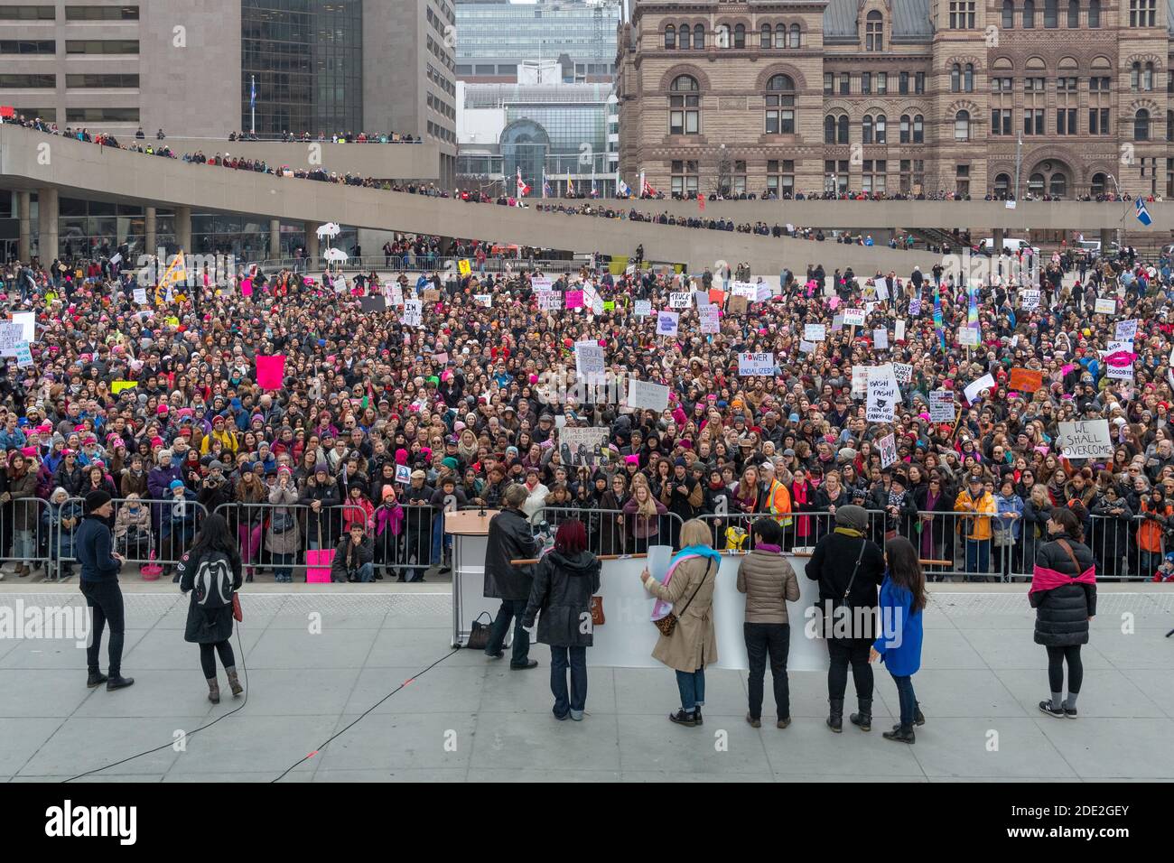 Women's March in Toronto, Canada-January 21, 2017 Stock Photo