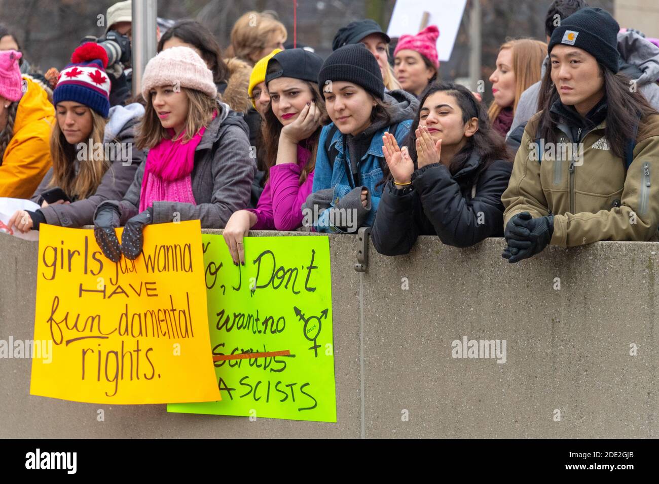 Women's March in Toronto, Canada-January 21, 2017 Stock Photo