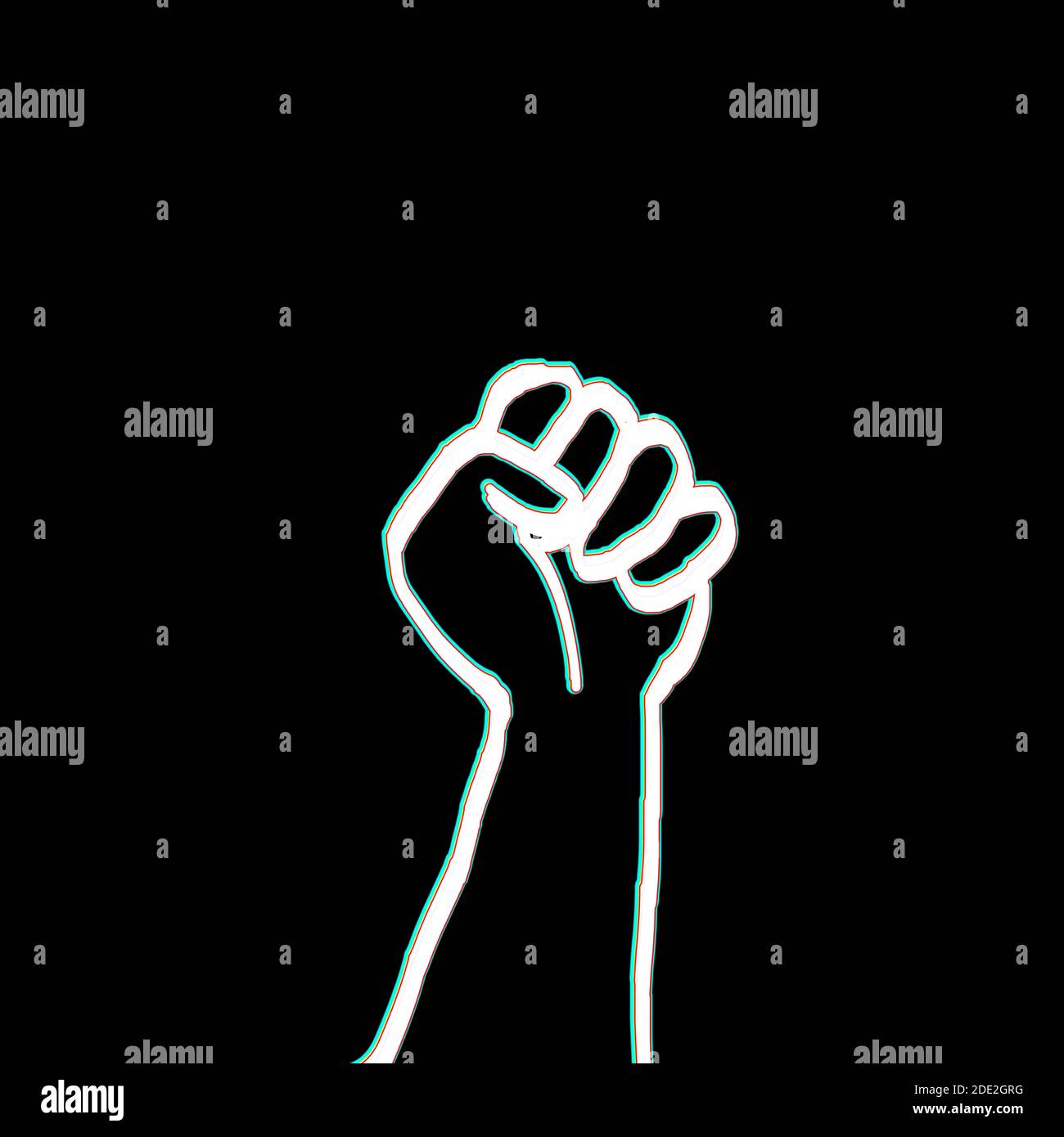 Hand symbol for black lives matter. discrimination in USA to stop ...