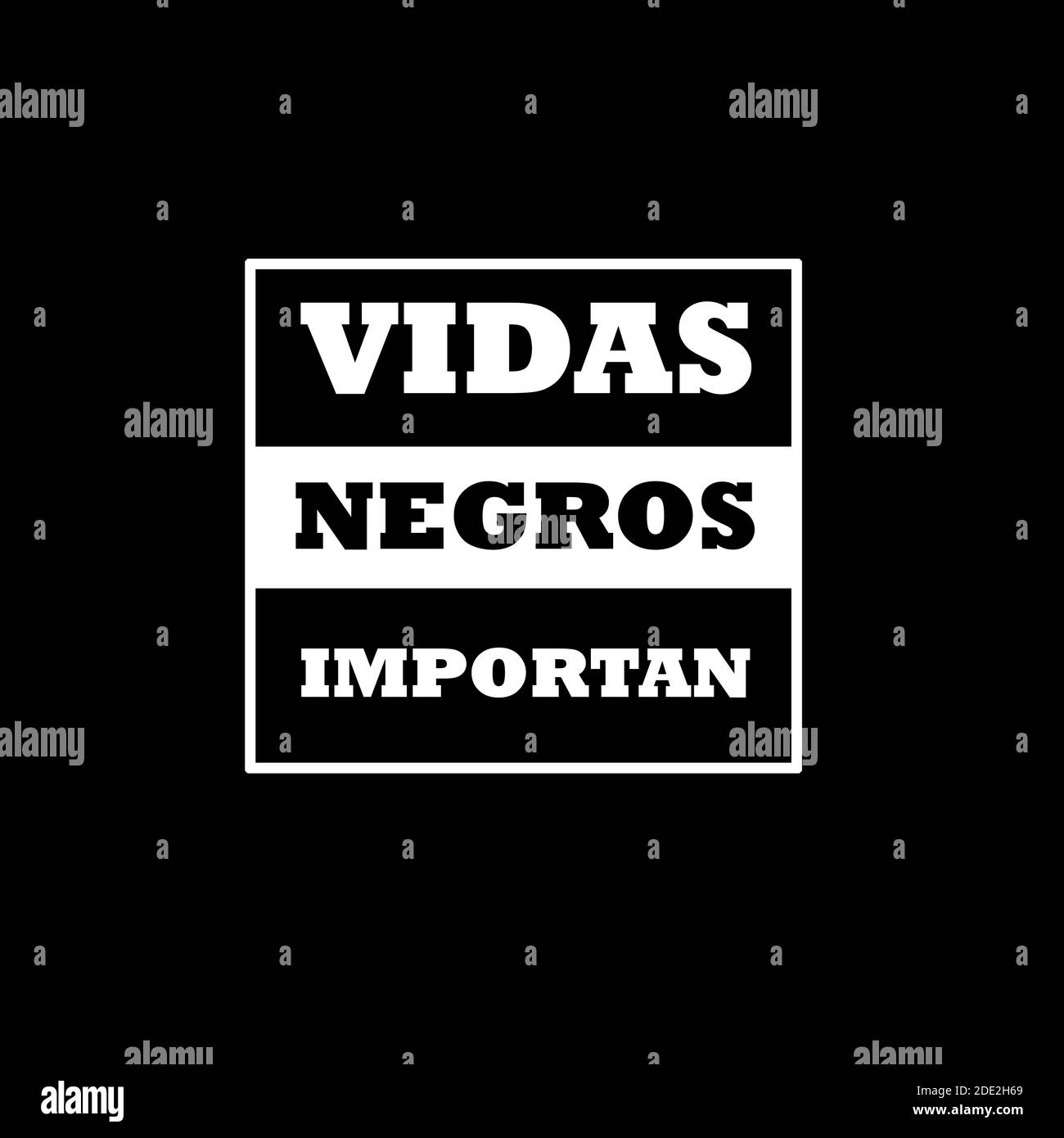 Black Lives Matter in spanish : vidas negros importan Stock Photo