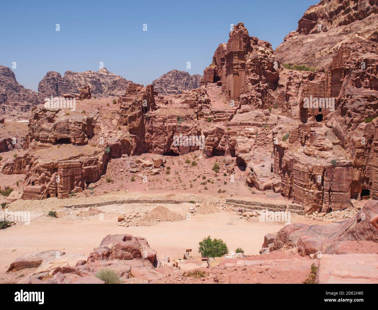 Nabataean tombs in the ancient Arab Nabatean Kingdom city of Petra. Stock Photo
