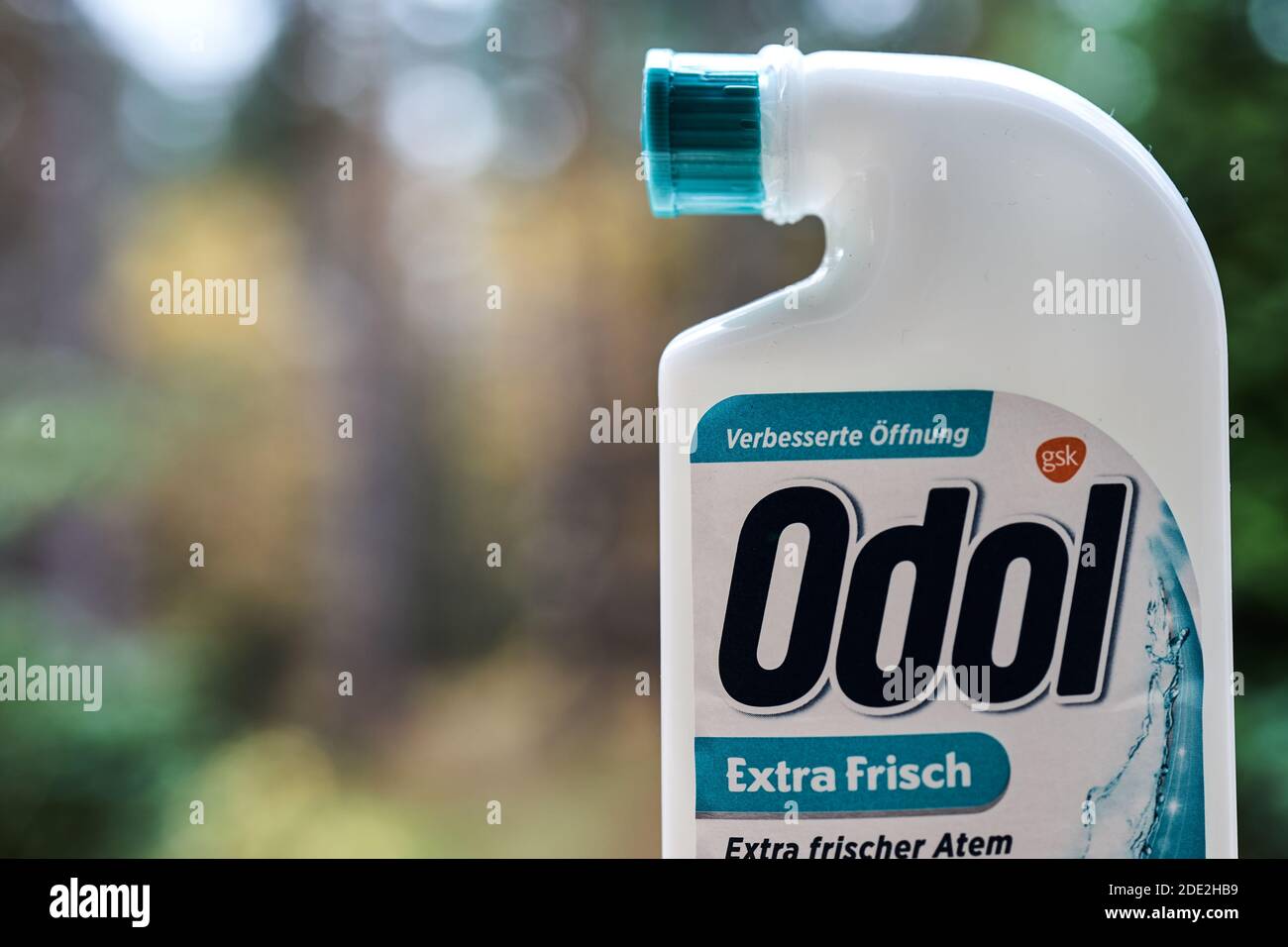 Odol mouthwash for cleaning and disinfecting the oral cavity against bacteria and bad breath in Gifhorn, Germany, November 17, 2020 Stock Photo