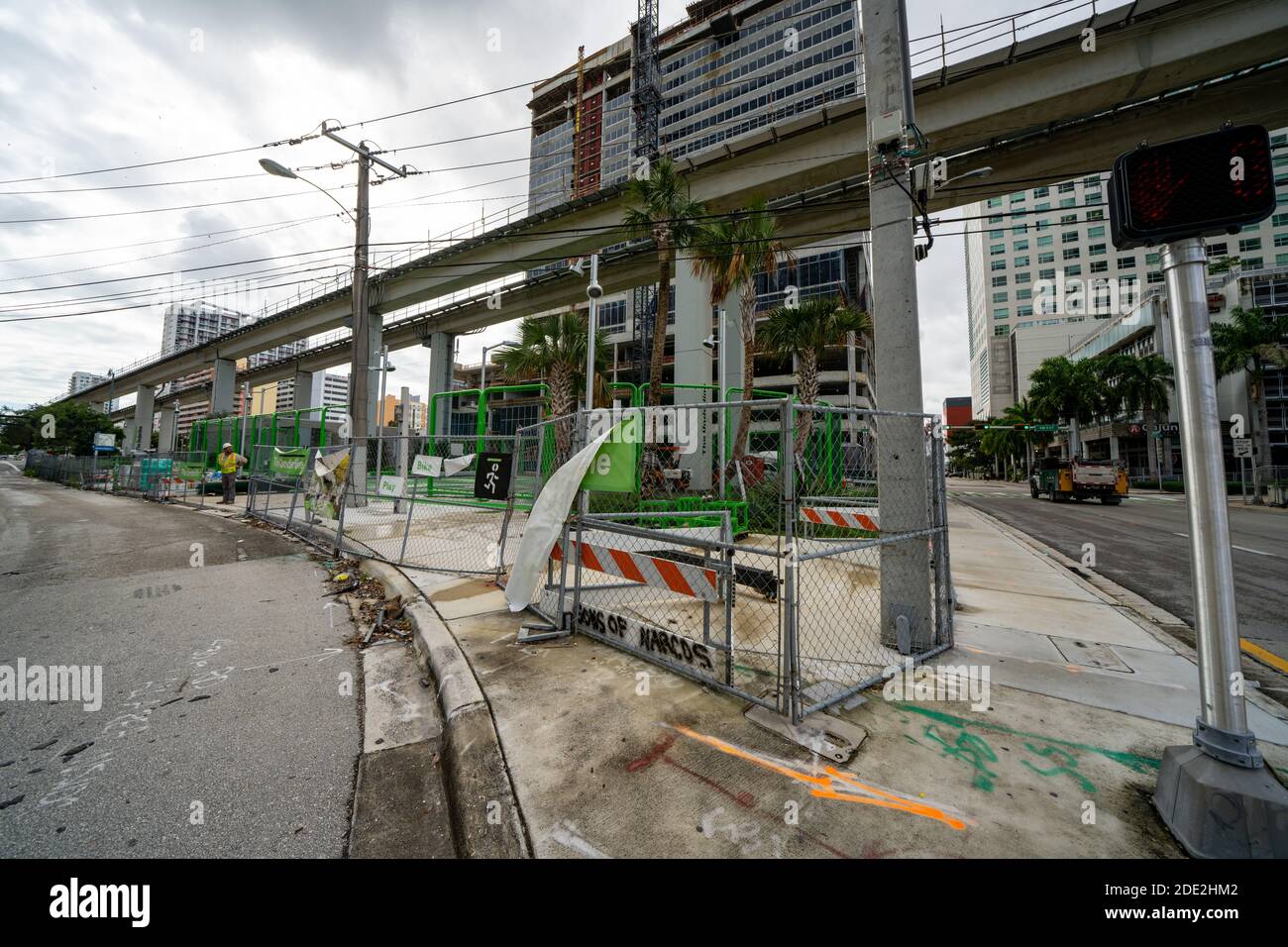 MIAMI, FL, USA - NOVEMBER 27, 2020: Construction development of The Underline Brickell Miami Stock Photo