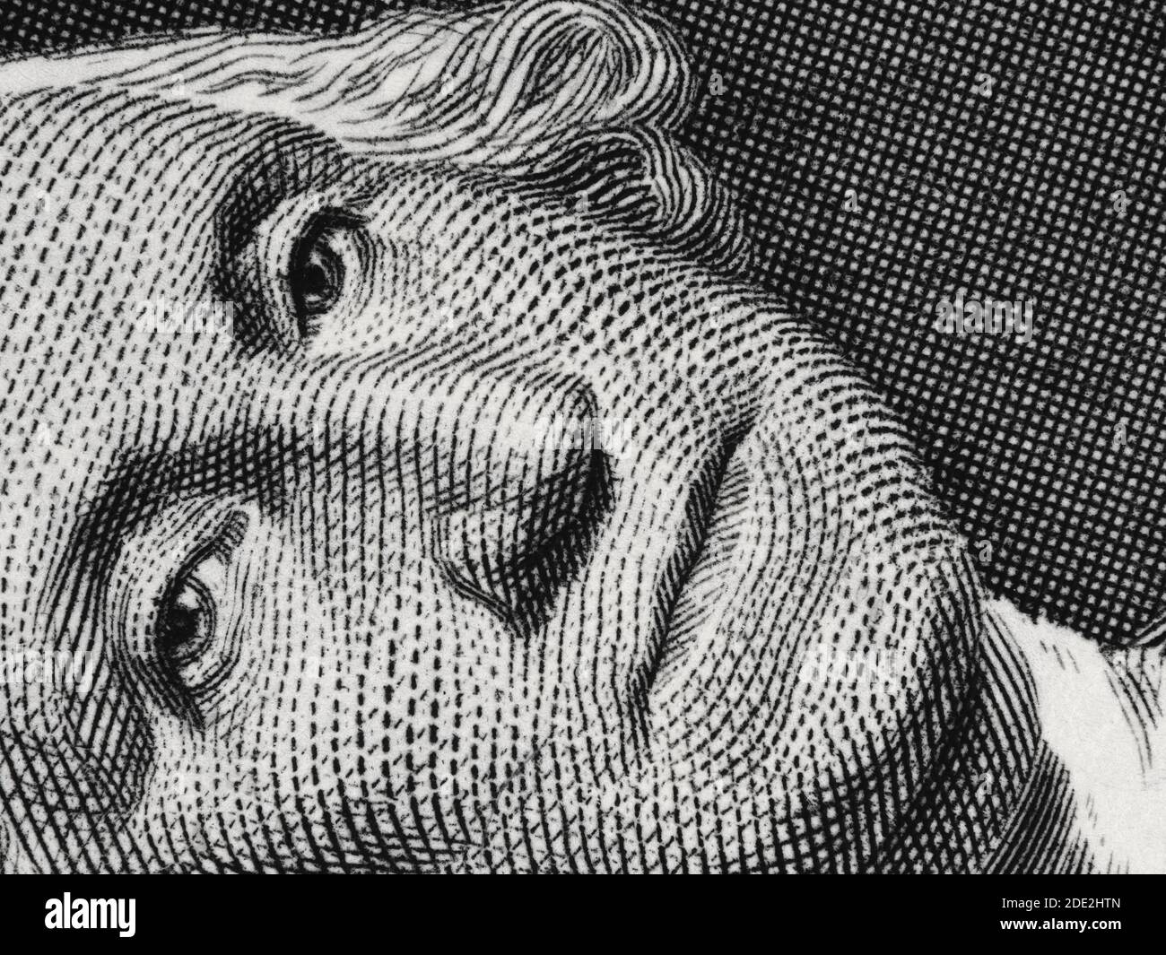 US president George Washington face portrait on the USA one dollar bill ...