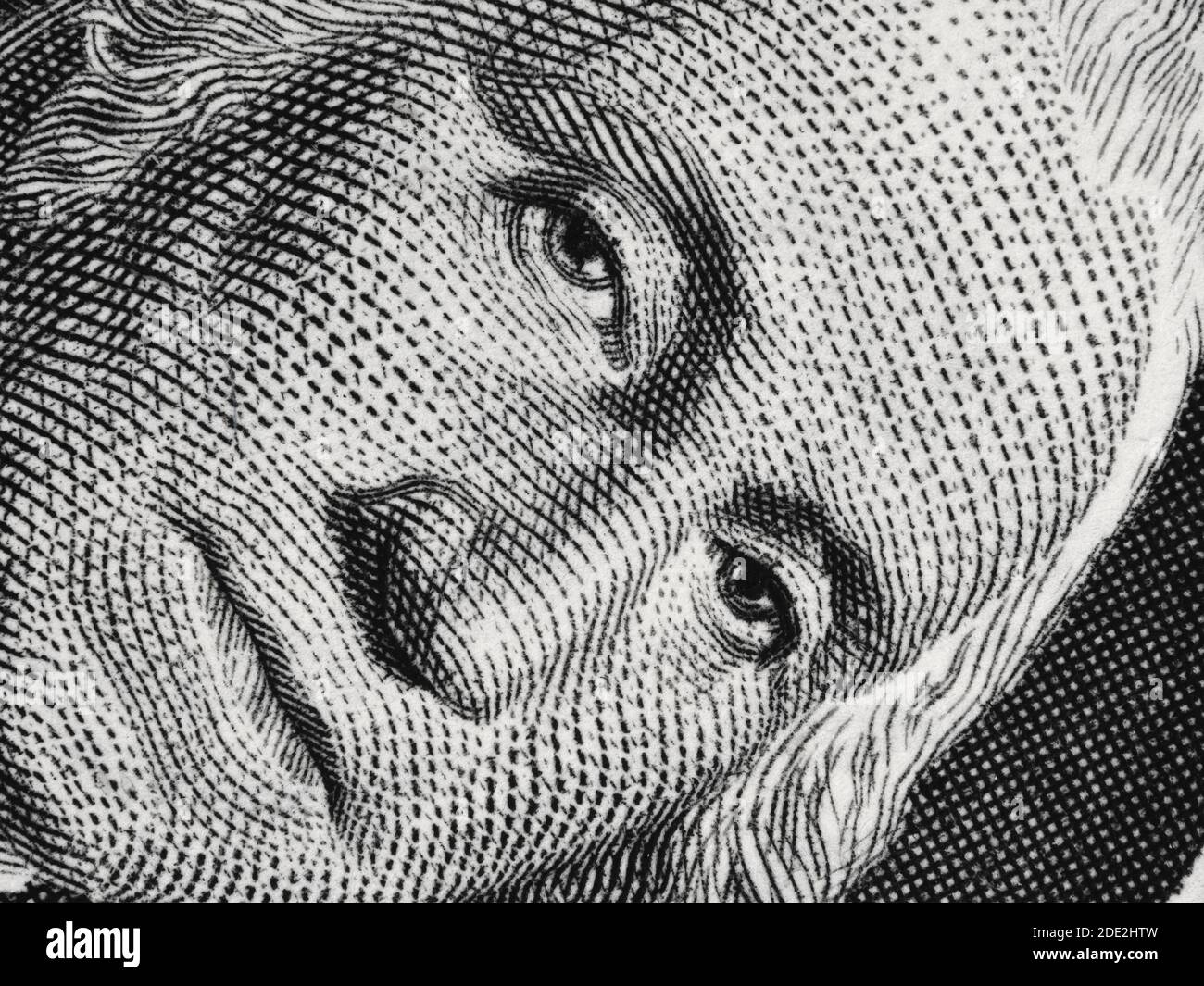 US president George Washington face portrait on the USA one dollar bill ...