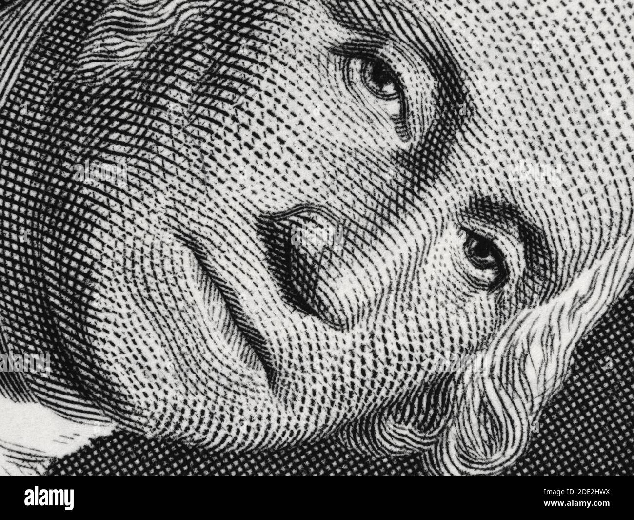 US president George Washington face portrait on the USA one dollar bill ...