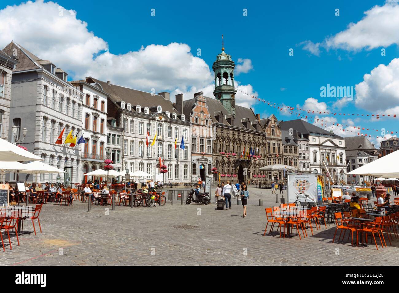 Town Square, Mons, Belgium Stock Photo