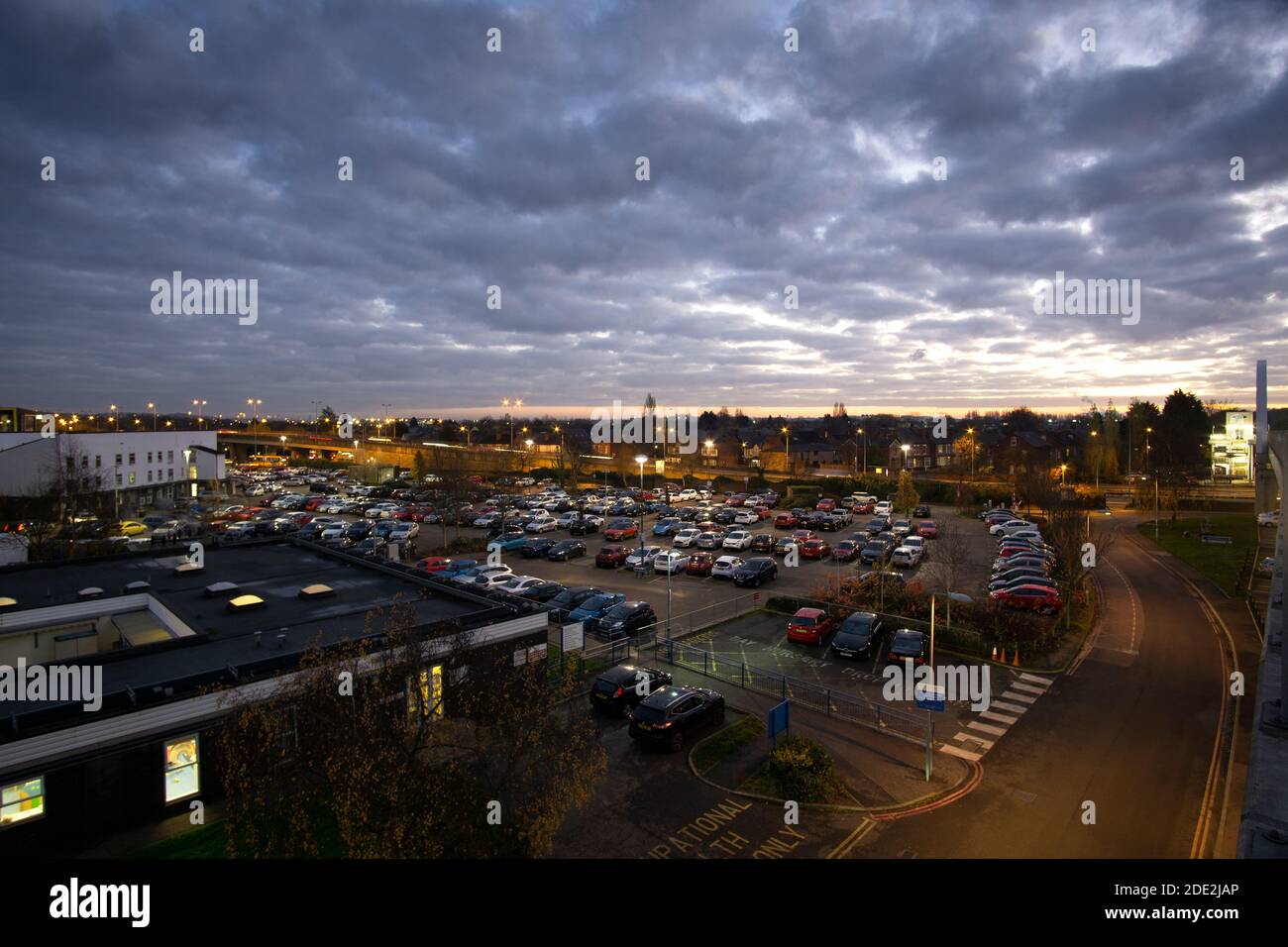 Large hospital car park Stock Photo Alamy