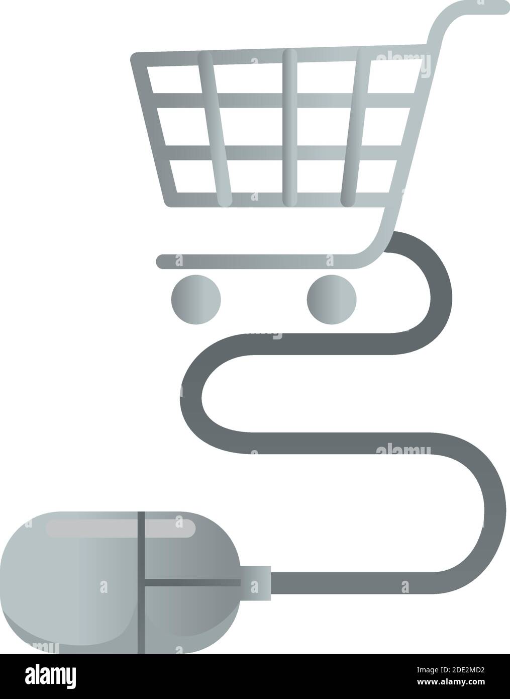 shopping cart with mouse device ecommerce icons Stock Vector Image ...