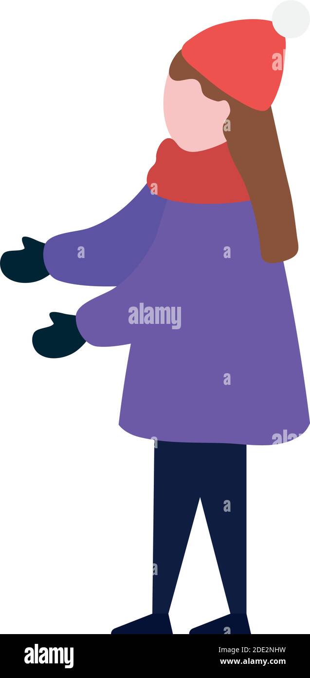 little girl wearing winter clothes character Stock Vector Image & Art ...