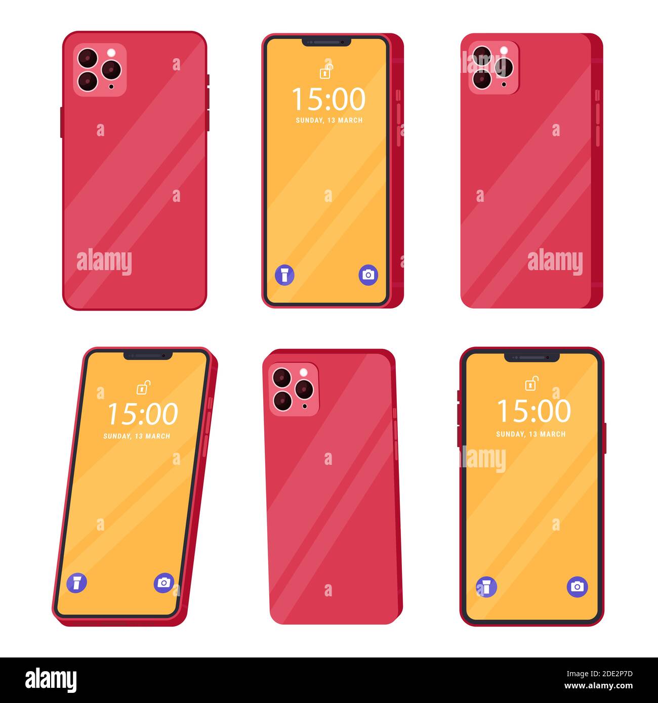 Flat design smartphone collection Vector illustration Stock Vector ...
