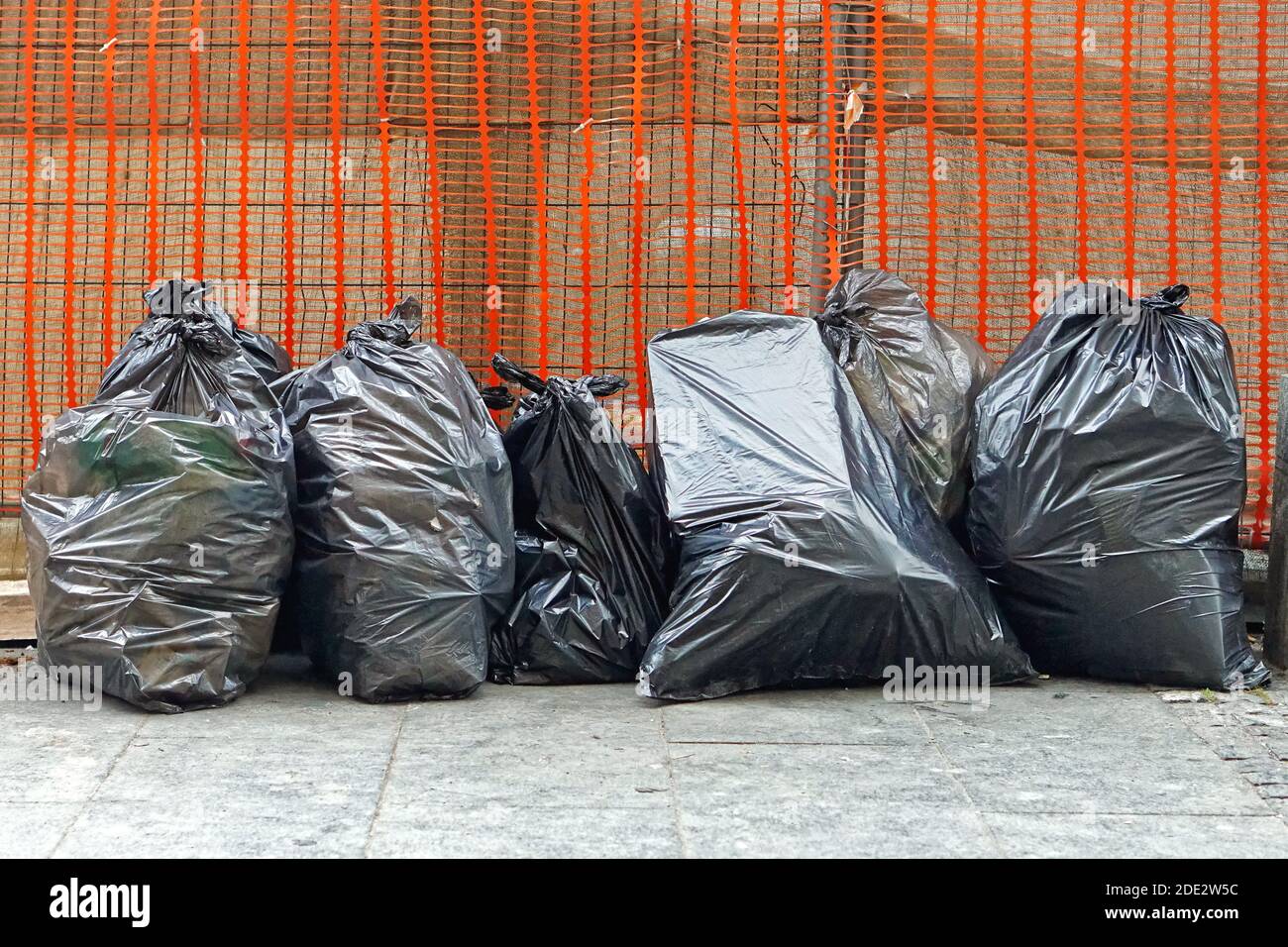 Big blacks garbage bags full of trash collection Stock Photo Alamy