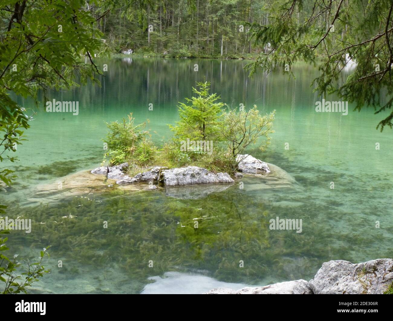 Crystal clear water in a mountain lake in the bavarian alps Stock Photo ...