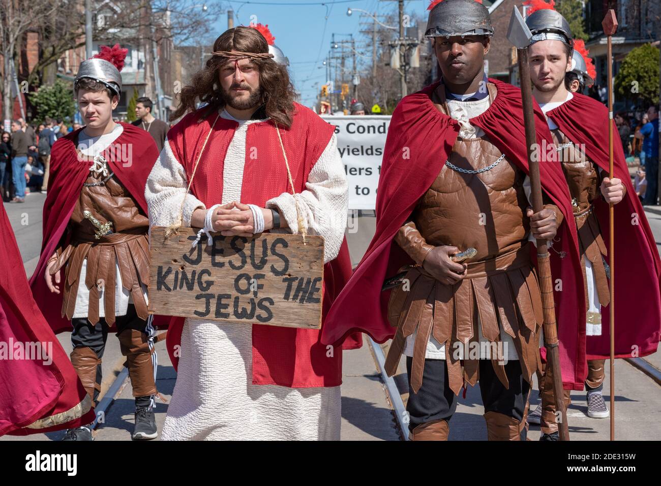 Good Friday Procession in Little Italy, Toronto, Canada-January 21, 2017 Stock Photo