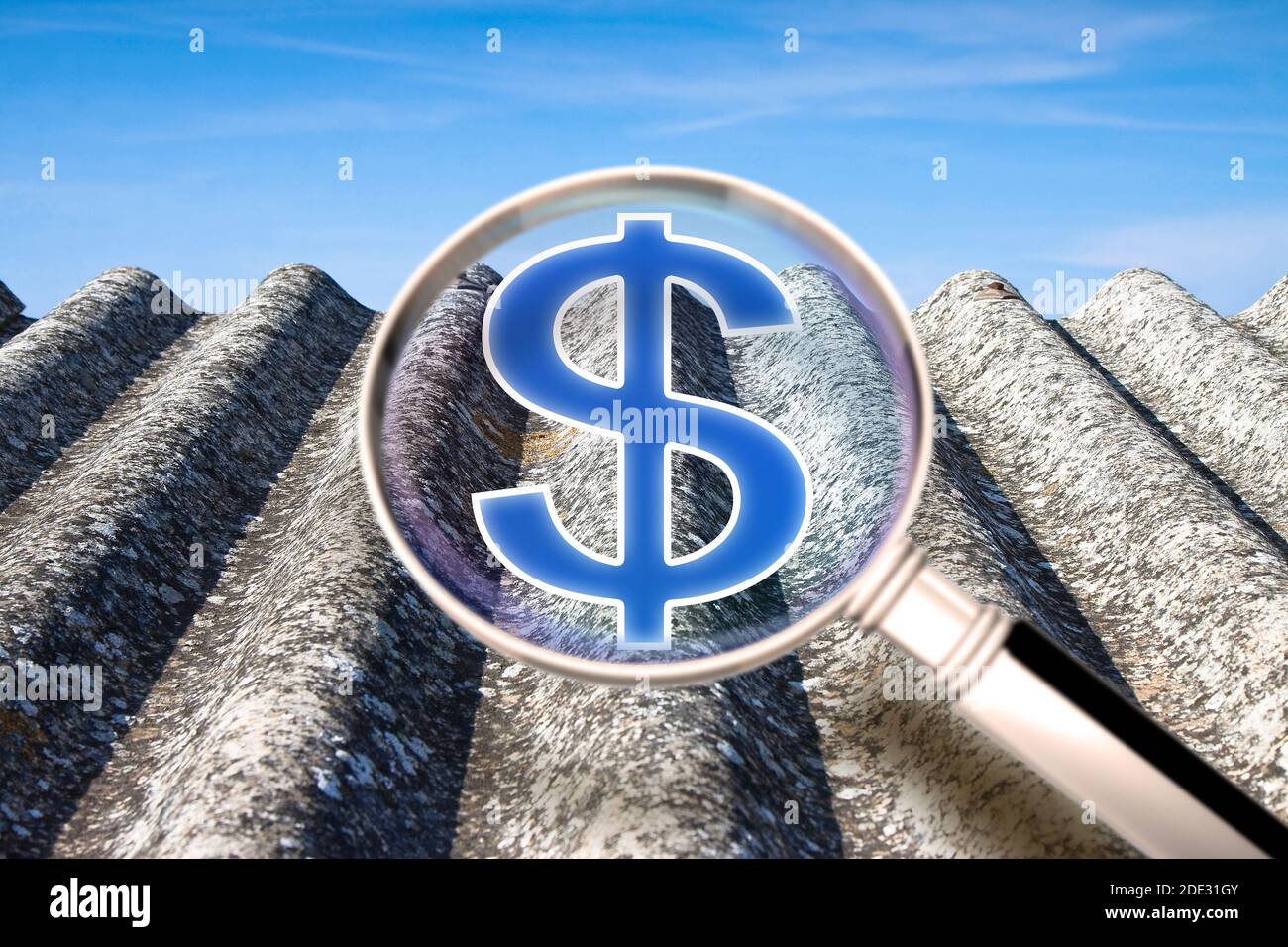 How much does it cost to remove asbestos? Concept image with