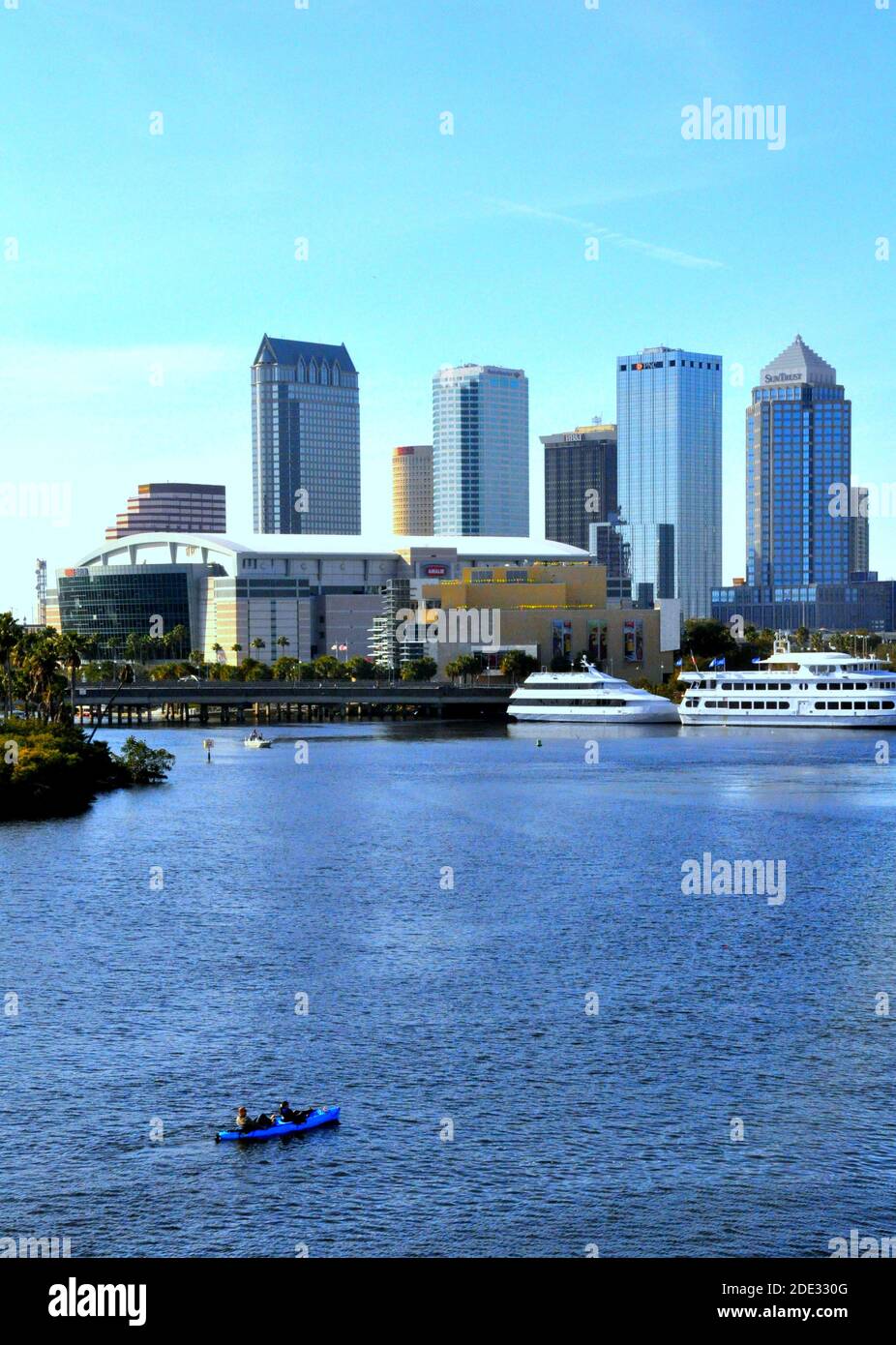 Tampa, Florida, U.S.A - September 22, 2015 - The view of the city by the bay by the cruise port Stock Photo