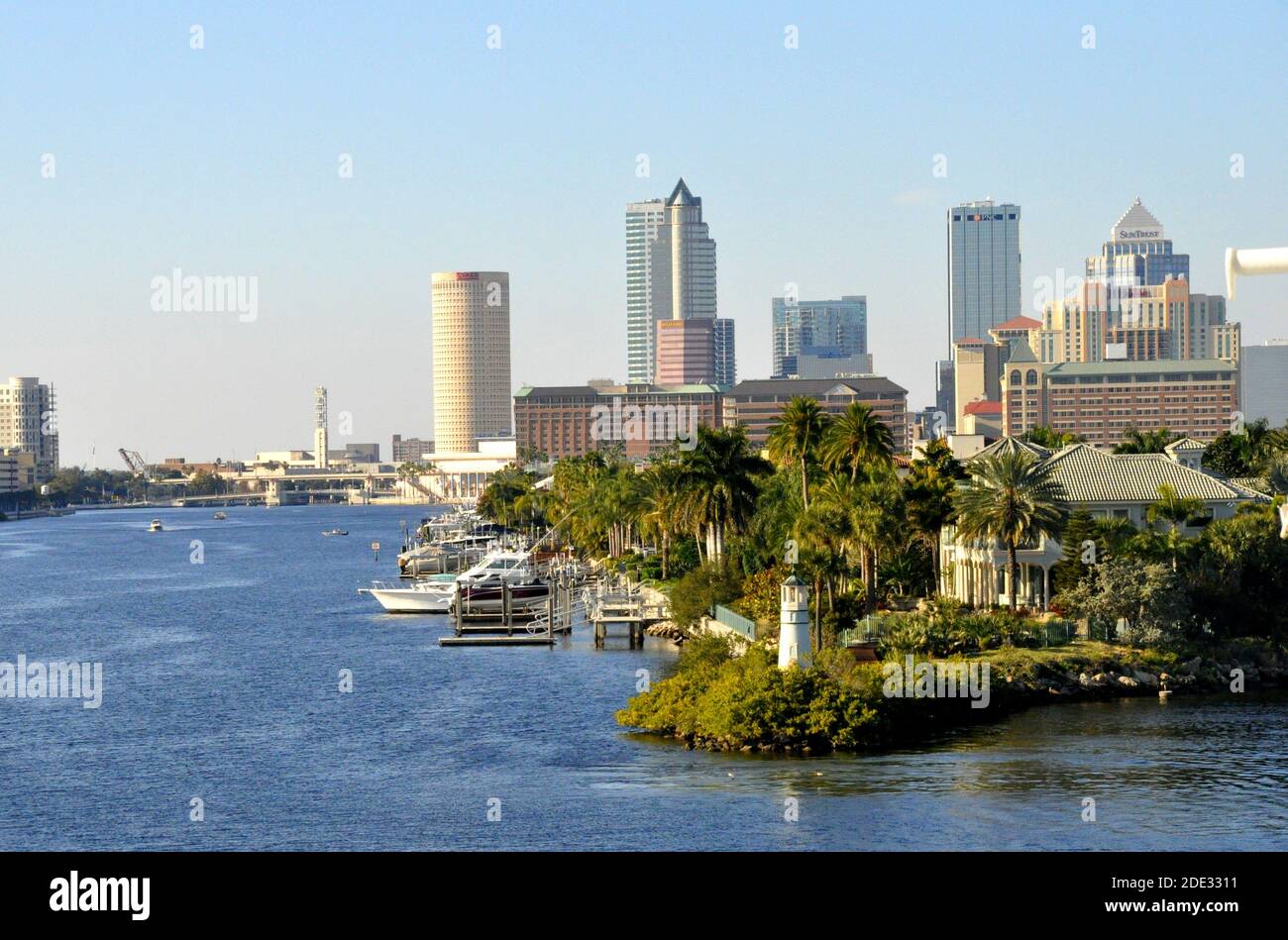 Tampa, Florida, U.S.A - September 22, 2015 - The view of the city and the residential area near the cruise port Stock Photo