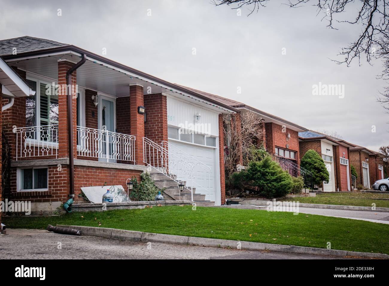 bungalow, a single storey small house, in toronto, canada Stock Photo