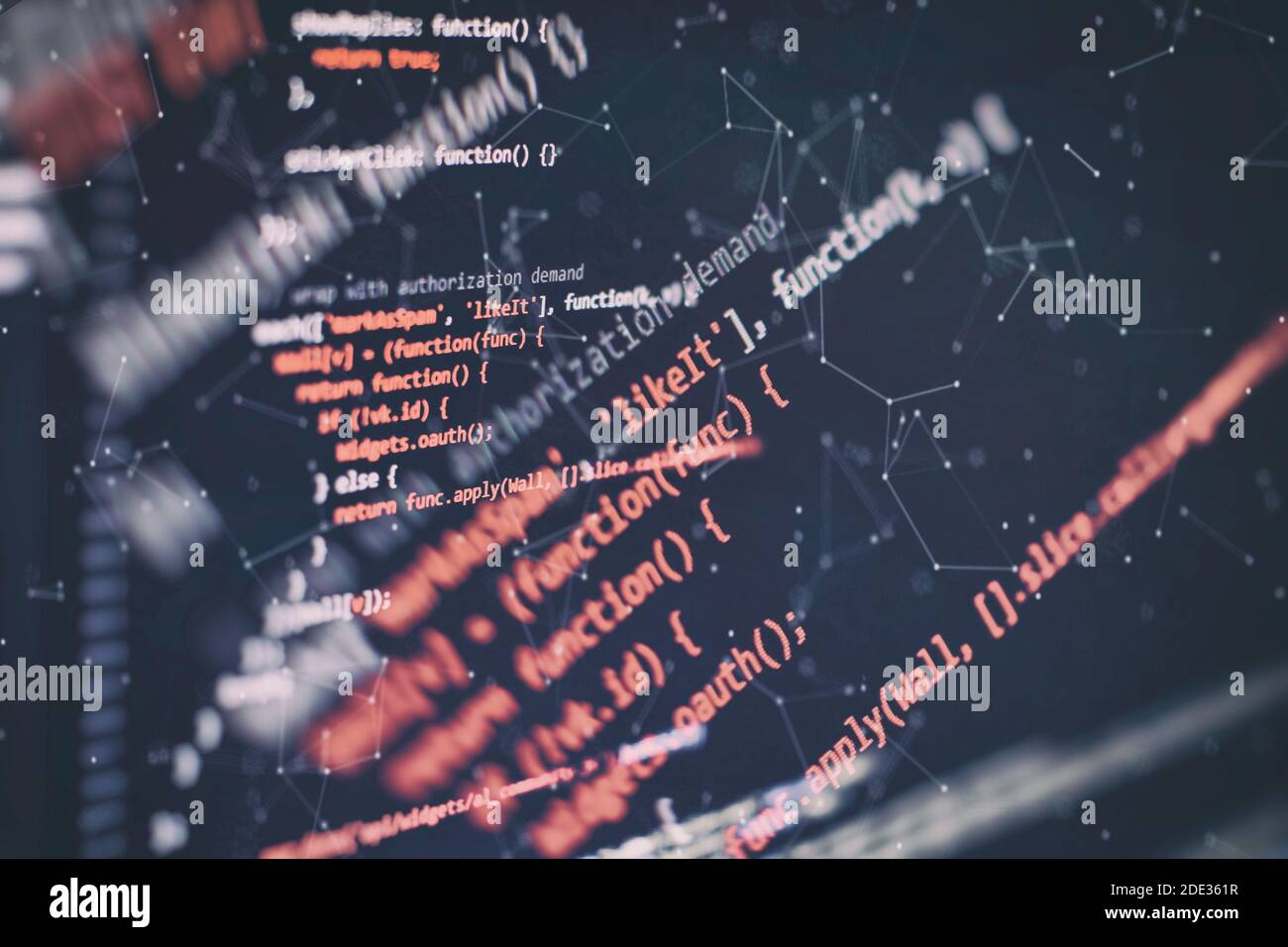 Desktop PC monitor photo. Javascript functions, variables, objects ...